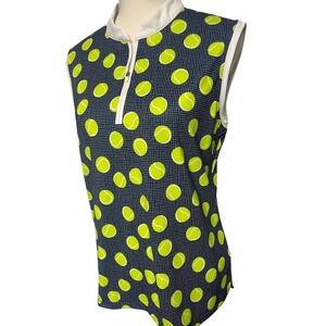 Lillie Green Tennis Ball Sleeveless Performance Top Women's Large